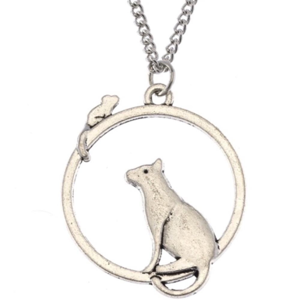 🆕Silver Cat and Mouse Necklace (L17)